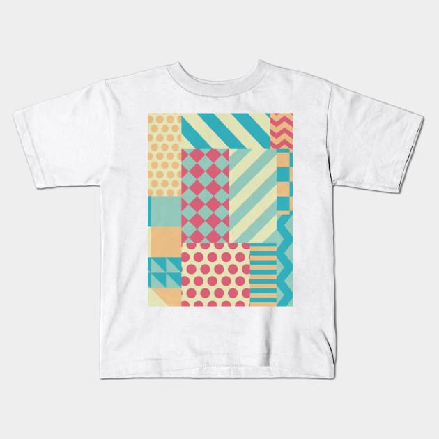 Vintage Patchwork Kids T-Shirt by Tobe_Fonseca